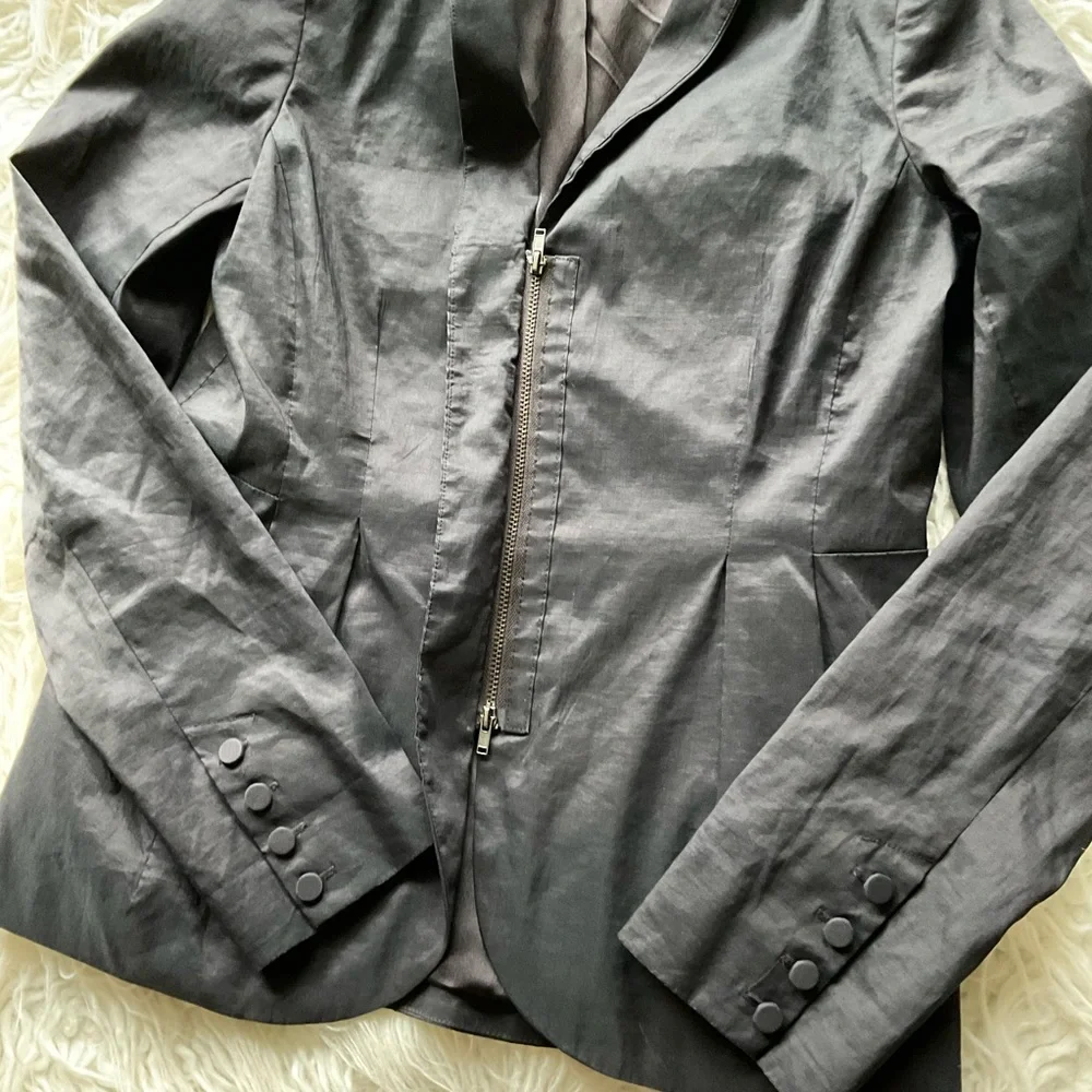 Eileen Fisher‎ Black Zip Blazer Jacket
